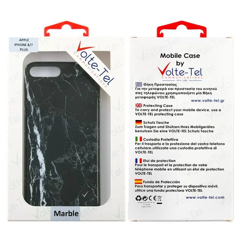 matshop.gr - VOLTE-TEL ΘΗΚΗ IPHONE 8 PLUS/7 PLUS 5.5" MARBLE TPU BLACK 01