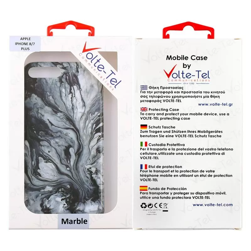 matshop.gr - VOLTE-TEL ΘΗΚΗ IPHONE 8 PLUS/7 PLUS 5.5" MARBLE TPU GREY 02