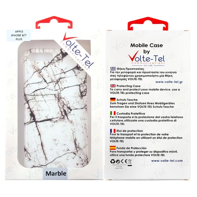 matshop.gr - VOLTE-TEL ΘΗΚΗ IPHONE 8 PLUS/7 PLUS 5.5" MARBLE TPU WHITE 03
