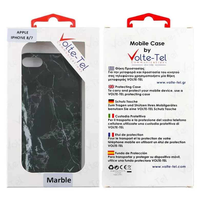 matshop.gr - VOLTE-TEL ΘΗΚΗ IPHONE SE 2022/IPHONE SE 2020/IPHONE 8/7 4.7" MARBLE TPU BLACK 01
