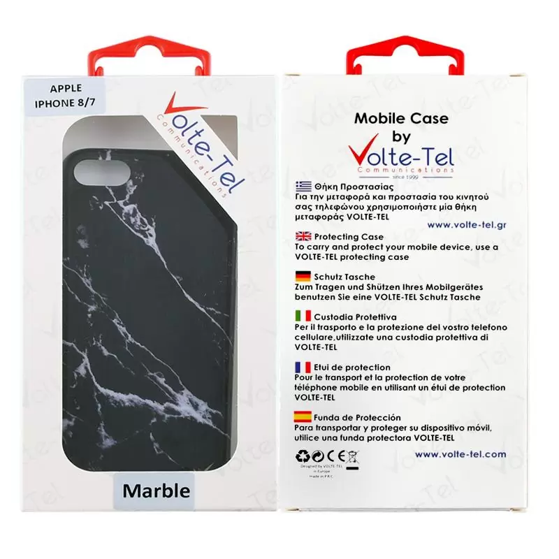 matshop.gr - VOLTE-TEL ΘΗΚΗ IPHONE SE 2022/IPHONE SE 2020/IPHONE 8/7 4.7" MARBLE TPU BLACK 08