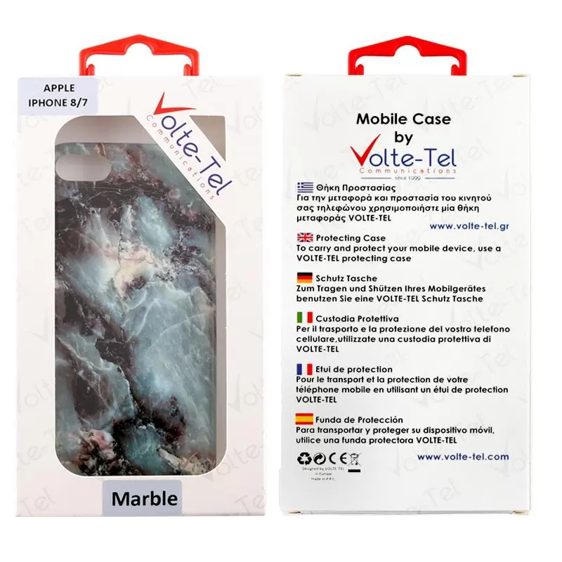 matshop.gr - VOLTE-TEL ΘΗΚΗ IPHONE SE 2022/IPHONE SE 2020/IPHONE 8/7 4.7" MARBLE TPU BLUE 04