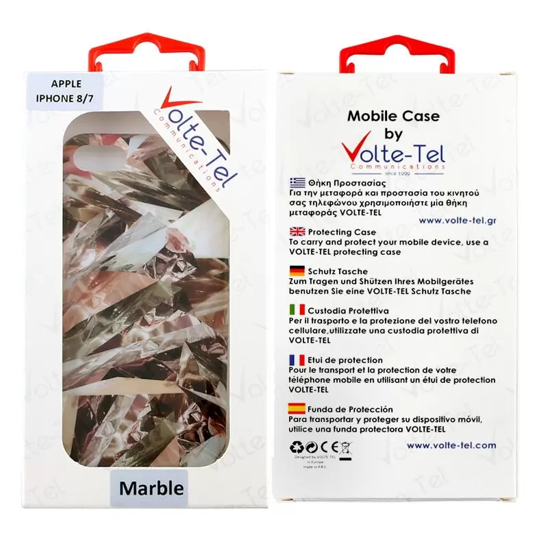 matshop.gr - VOLTE-TEL ΘΗΚΗ IPHONE SE 2022/IPHONE SE 2020/IPHONE 8/7 4.7" MARBLE TPU BROWN 06