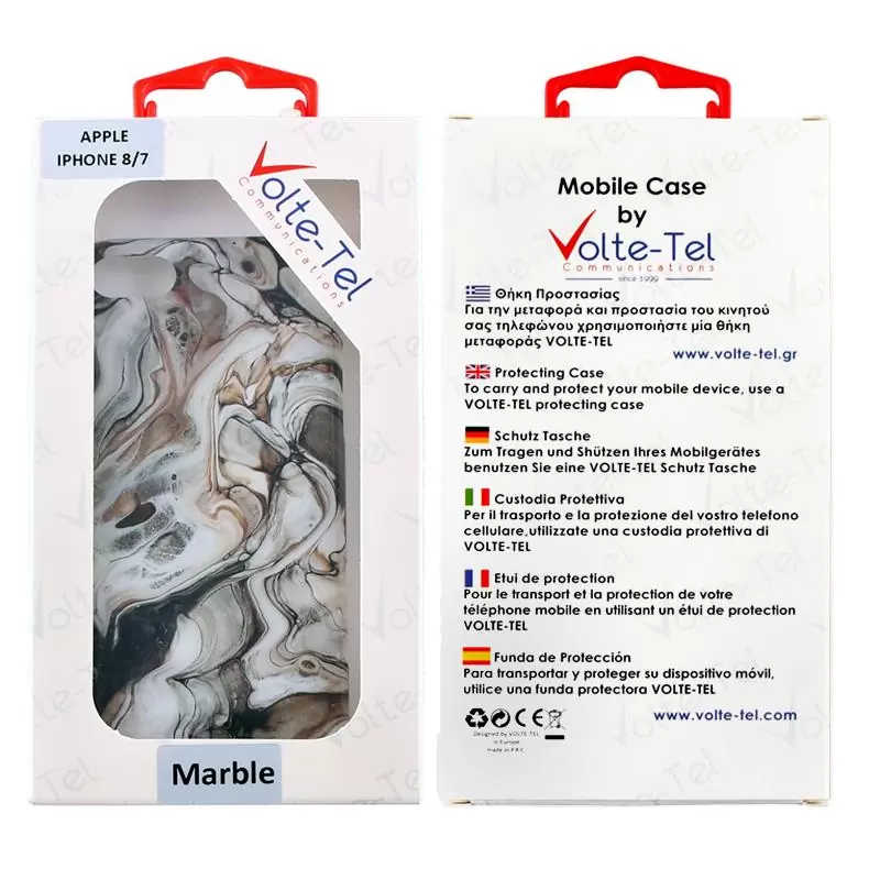 matshop.gr - VOLTE-TEL ΘΗΚΗ IPHONE SE 2022/IPHONE SE 2020/IPHONE 8/7 4.7" MARBLE TPU BROWN 10