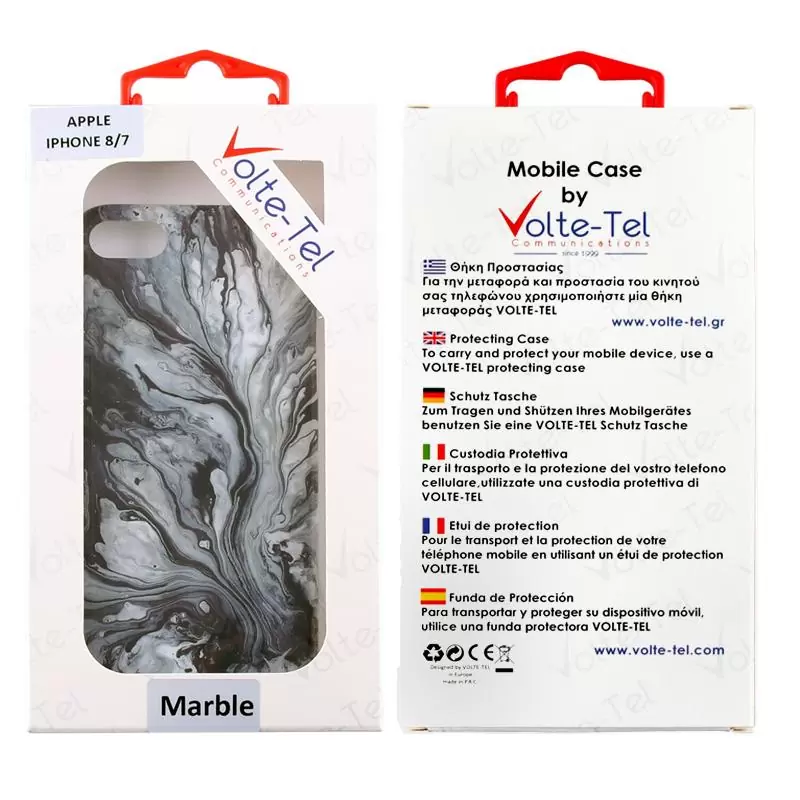 matshop.gr - VOLTE-TEL ΘΗΚΗ IPHONE SE 2022/IPHONE SE 2020/IPHONE 8/7 4.7" MARBLE TPU GREY 02