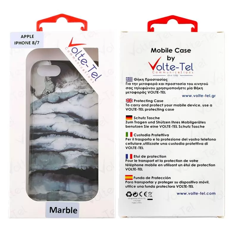 matshop.gr - VOLTE-TEL ΘΗΚΗ IPHONE SE 2022/IPHONE SE 2020/IPHONE 8/7 4.7" MARBLE TPU GREY 07