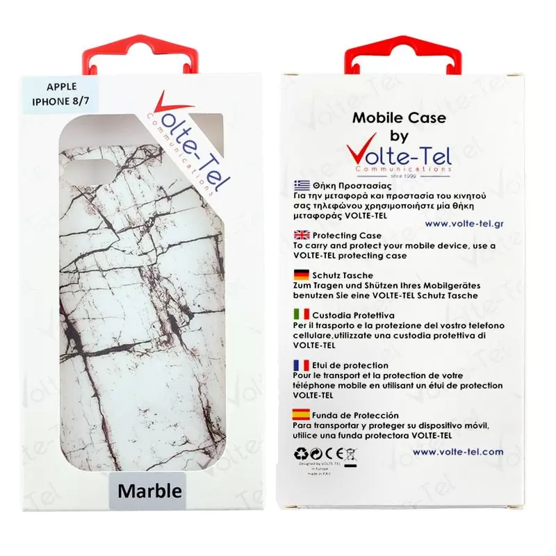 matshop.gr - VOLTE-TEL ΘΗΚΗ IPHONE SE 2022/IPHONE SE 2020/IPHONE 8/7 4.7" MARBLE TPU WHITE 03