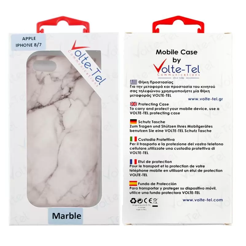 matshop.gr - VOLTE-TEL ΘΗΚΗ IPHONE SE 2022/IPHONE SE 2020/IPHONE 8/7 4.7" MARBLE TPU WHITE 09