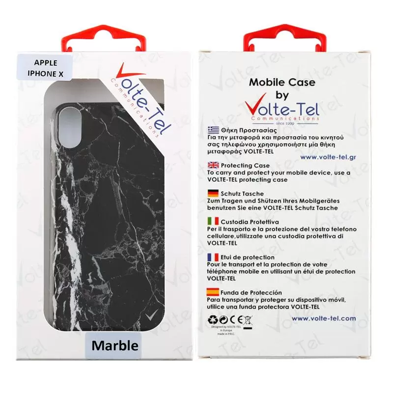 matshop.gr - VOLTE-TEL ΘΗΚΗ IPHONE XS/X 5.8" MARBLE TPU BLACK 01