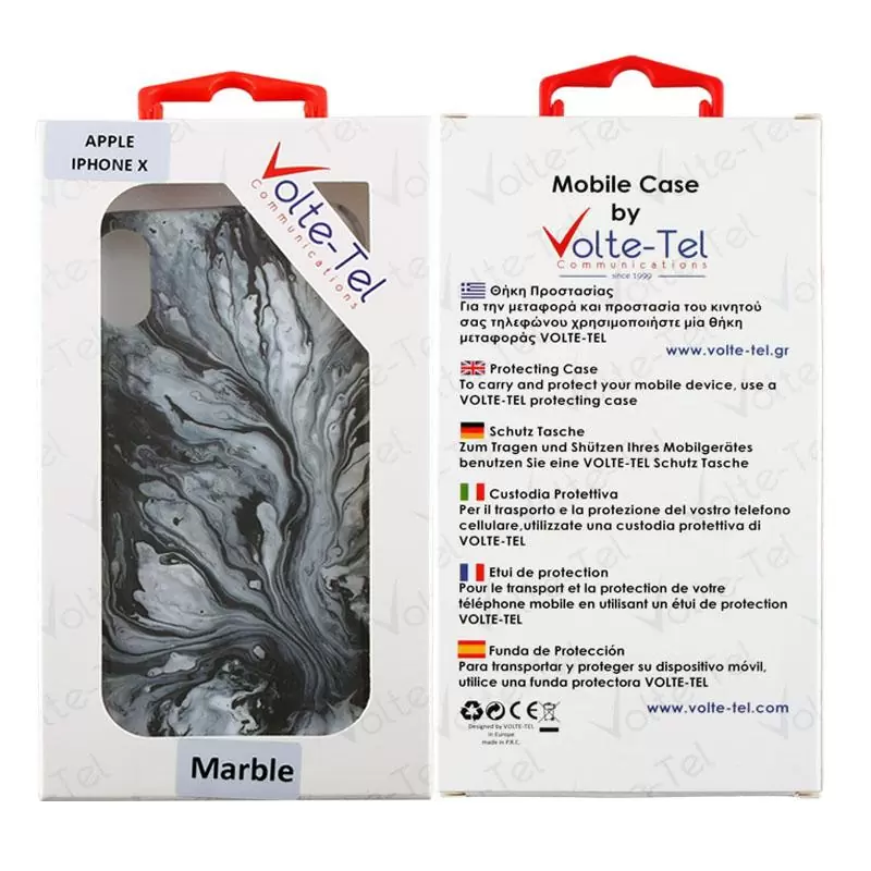 matshop.gr - VOLTE-TEL ΘΗΚΗ IPHONE XS/X 5.8" MARBLE TPU GREY 02