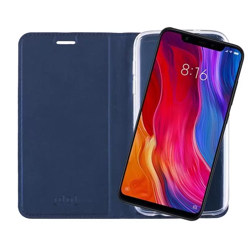 matshop.gr - IDOL 1991 ΘΗΚΗ XIAOMI MI 8 PRO/MI 8 6.21" PRIME MAGNET BOOK STAND DARK BLUE