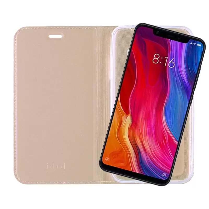 matshop.gr - IDOL 1991 ΘΗΚΗ XIAOMI MI 8 PRO/MI 8 6.21" PRIME MAGNET BOOK STAND GOLD