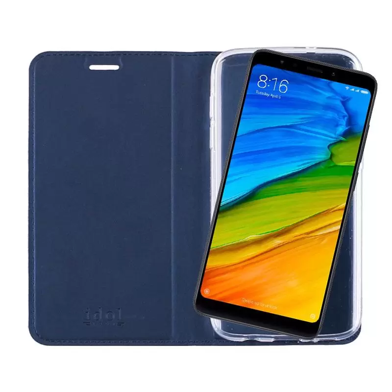 matshop.gr - IDOL 1991 ΘΗΚΗ XIAOMI REDMI 5 5.7" PRIME MAGNET BOOK STAND DARK BLUE