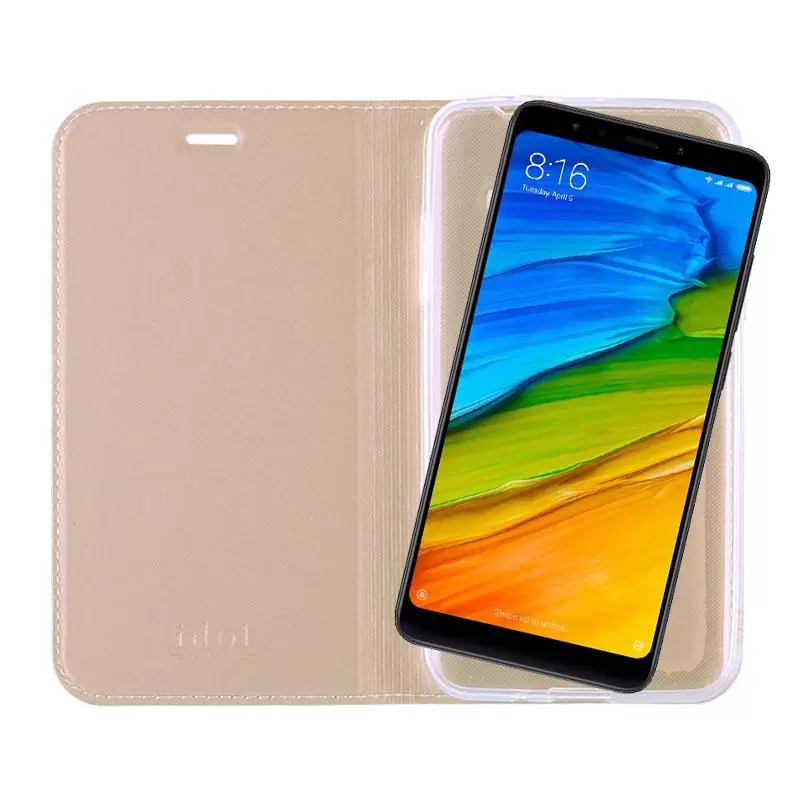 matshop.gr - IDOL 1991 ΘΗΚΗ XIAOMI REDMI 5 5.7" PRIME MAGNET BOOK STAND GOLD