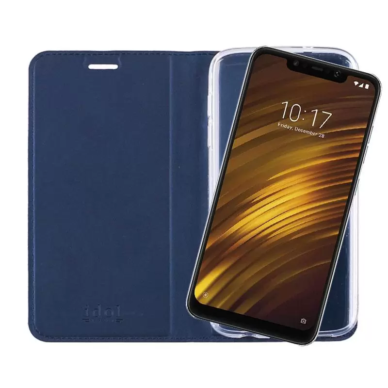 matshop.gr - IDOL 1991 ΘΗΚΗ XIAOMI POCOPHONE F1 6.18" PRIME MAGNET BOOK STAND DARK BLUE