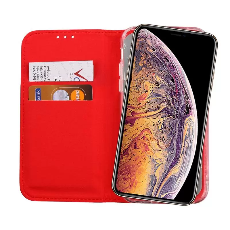 matshop.gr - VOLTE-TEL ΘΗΚΗ IPHONE XS MAX 6.5" POCKET MAGNET BOOK STAND RED