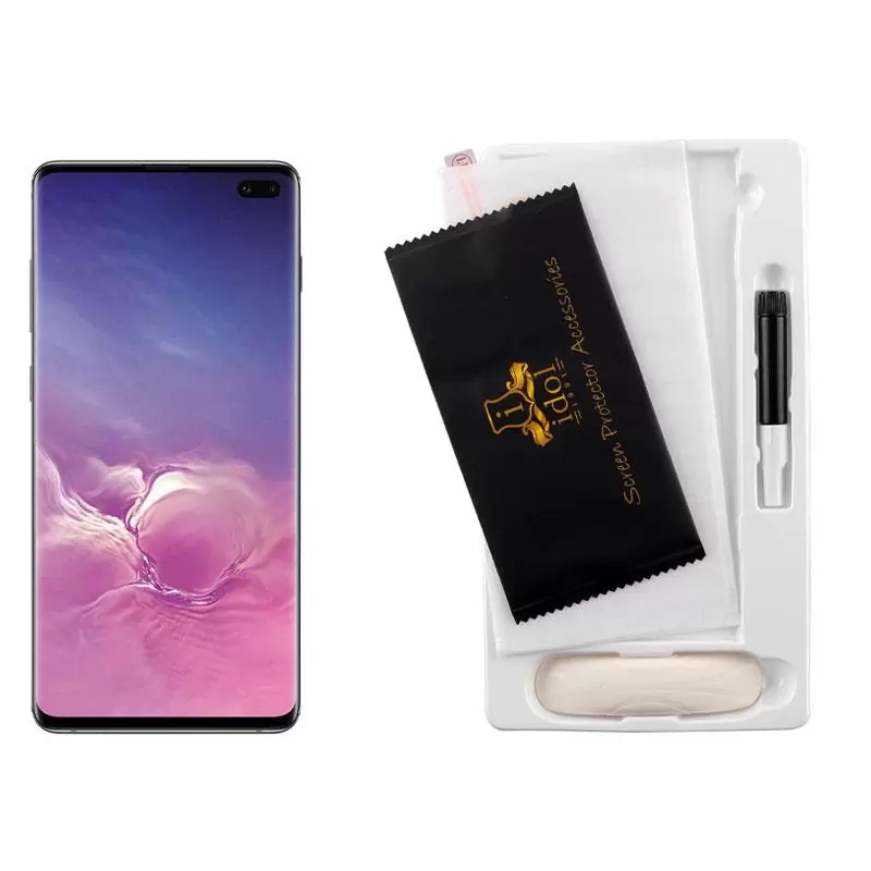 matshop.gr - IDOL 1991 TEMPERED UV GLASS SAMSUNG S10 G973 6.1" 9H 0.20mm 10D SEMI WITH GLUE-TOOL FINGER UNLOCK FULL COVER TRANSPARENT