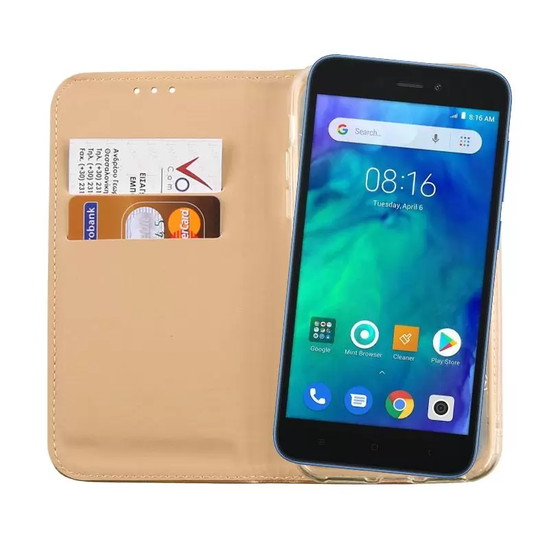 matshop.gr - VOLTE-TEL ΘΗΚΗ XIAOMI REDMI GO 5.0" POCKET MAGNET BOOK STAND GOLD