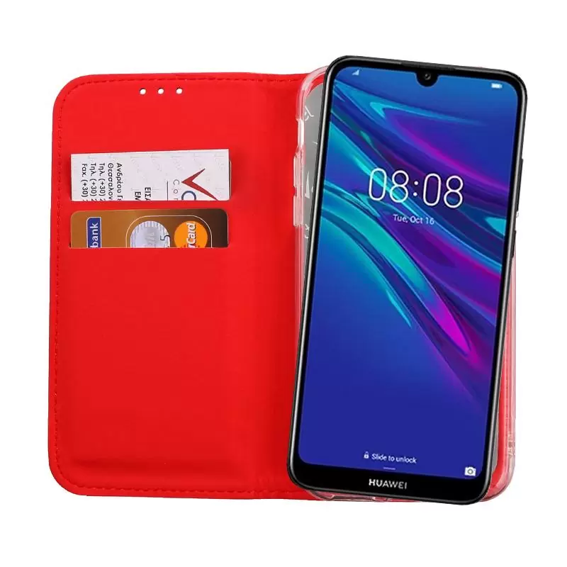 matshop.gr - VOLTE-TEL ΘΗΚΗ HUAWEI Y6 PRO 2019/Y6 2019 6.09" POCKET MAGNET BOOK STAND RED