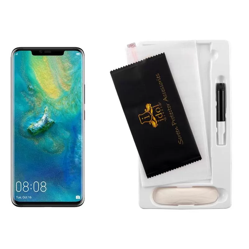 matshop.gr - IDOL 1991 TEMPERED UV GLASS HUAWEI MATE 20 PRO 6.39" 9H 0.20mm 10D SEMI WITH GLUE-TOOL FINGER UNLOCK FULL COVER TRANSPARENT