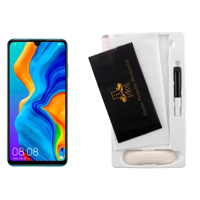 matshop.gr - IDOL 1991 TEMPERED UV GLASS HUAWEI P30 LITE 6.15" 9H 0.20mm 10D SEMI WITH GLUE-TOOL FINGER UNLOCK FULL COVER TRANSPARENT