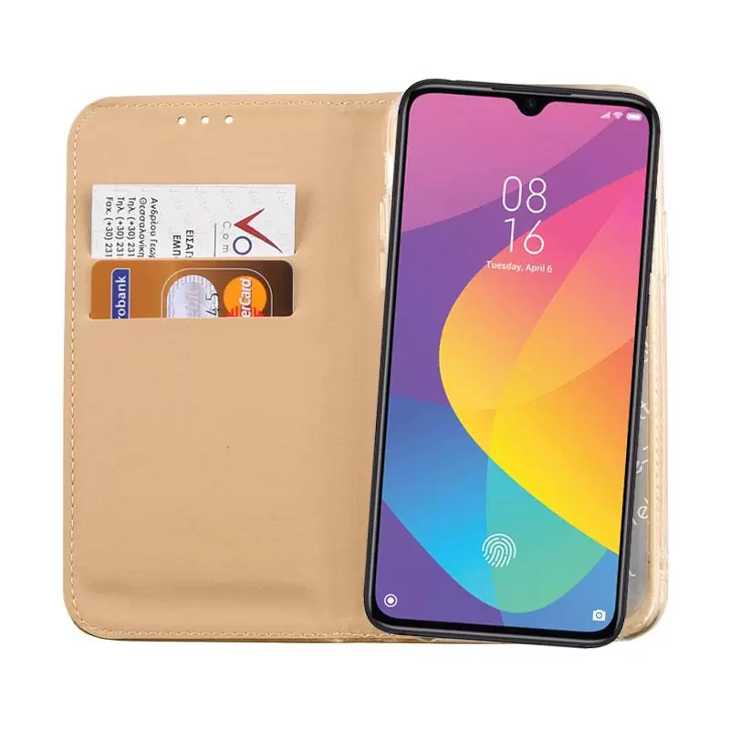 matshop.gr - VOLTE-TEL ΘΗΚΗ XIAOMI MI 9 LITE 6.39" POCKET MAGNET BOOK STAND GOLD