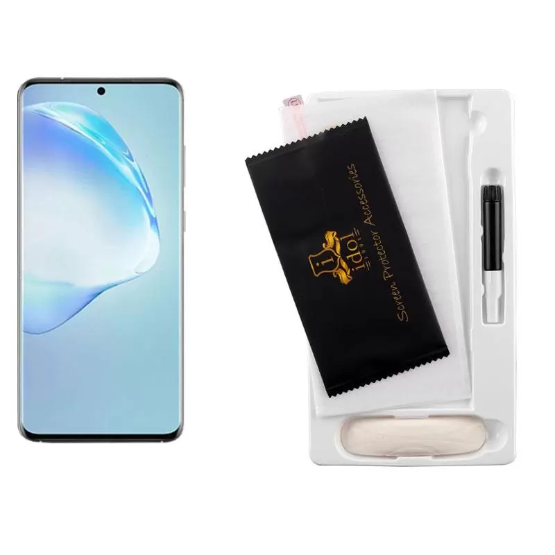 matshop.gr - IDOL 1991 TEMPERED UV GLASS SAMSUNG S20 PLUS 6.7" 9H 0.20mm 10D SEMI WITH GLUE-TOOL FINGER UNLOCK FULL COVER TRANSPARENT