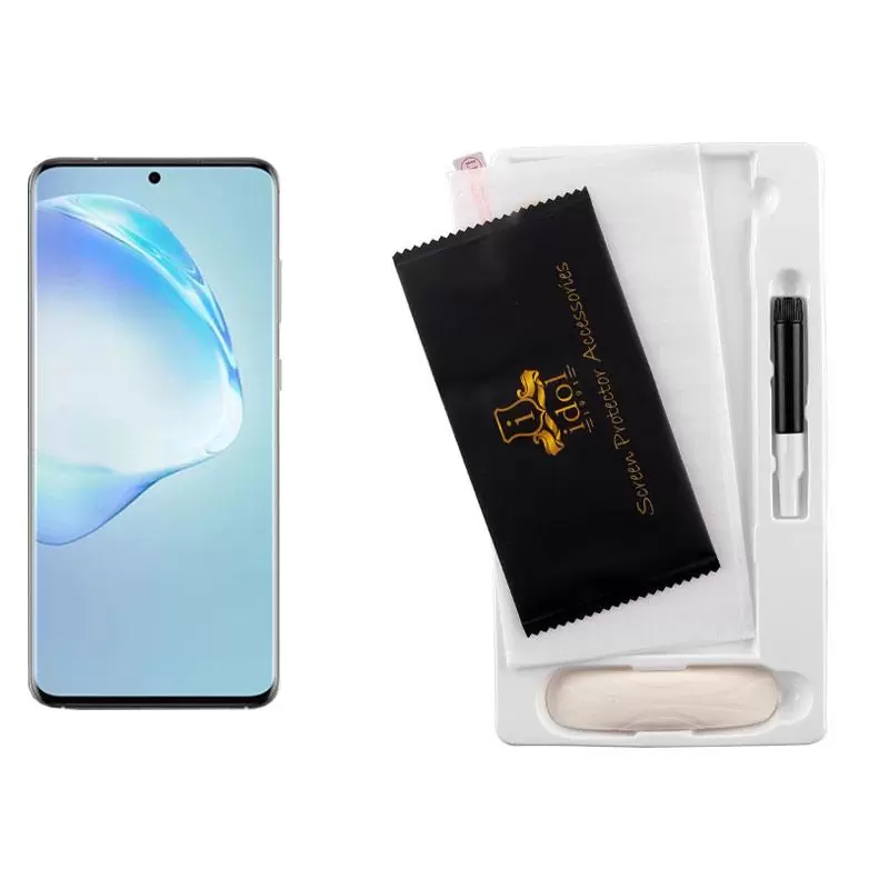 matshop.gr - IDOL 1991 TEMPERED UV GLASS SAMSUNG S20 G980 6.2" 9H 0.20mm 10D SEMI WITH GLUE-TOOL FINGER UNLOCK FULL COVER TRANSPARENT