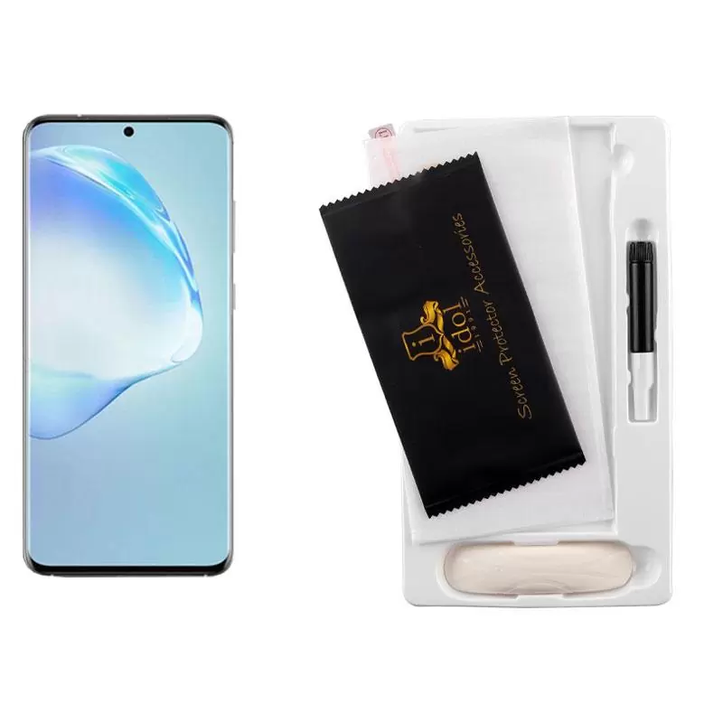 matshop.gr - IDOL 1991 TEMPERED UV GLASS SAMSUNG S20 ULTRA G988 6.9" 9H 0.20mm 10D SEMI WITH GLUE-TOOL FINGER UNLOCK FULL COVER TRANSPARENT