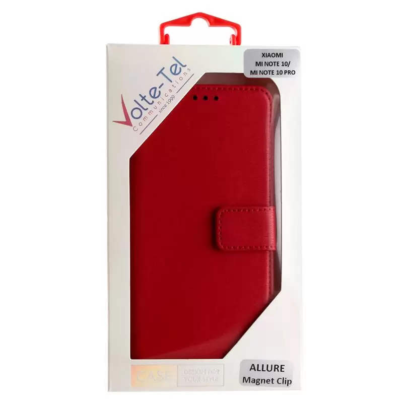 matshop.gr - VOLTE-TEL ΘΗΚΗ XIAOMI MI NOTE 10/MI NOTE 10 PRO 6.47" ALLURE MAGNET BOOK STAND CLIP RED