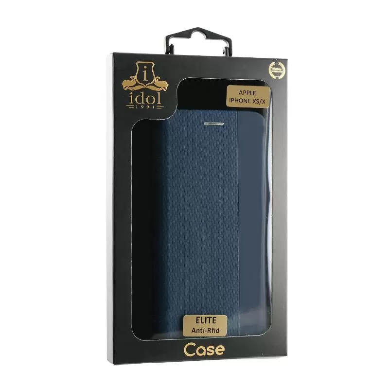 matshop.gr - IDOL 1991 ΘΗΚΗ IPHONE XS MAX 6.5" ELITE ANTI-RFID BOOK STAND BLUE