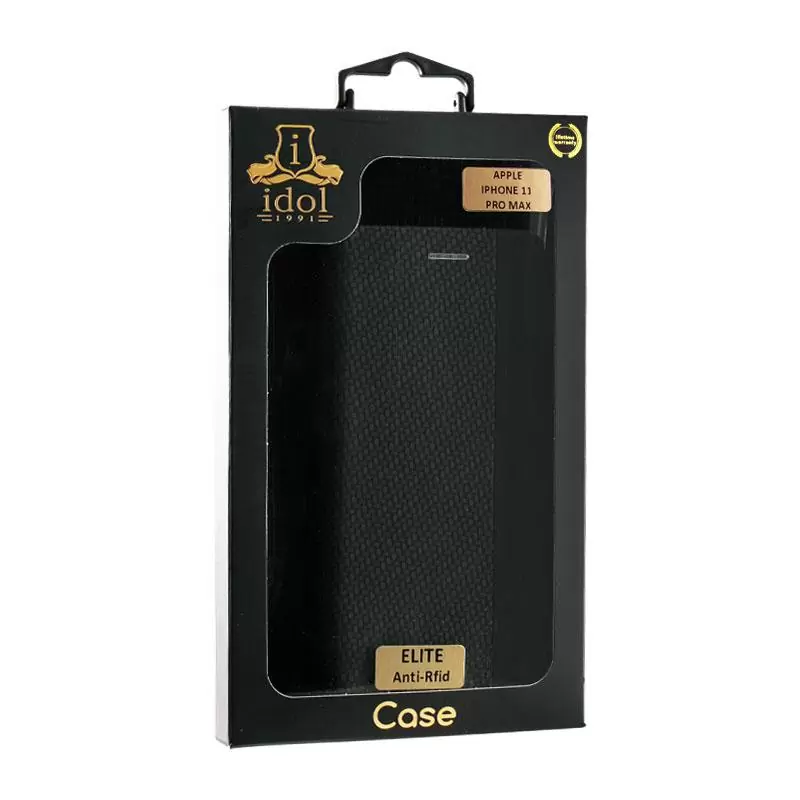 matshop.gr - IDOL 1991 ΘΗΚΗ IPHONE 11 PRO MAX 6.5" ELITE ANTI-RFID BOOK STAND BLACK