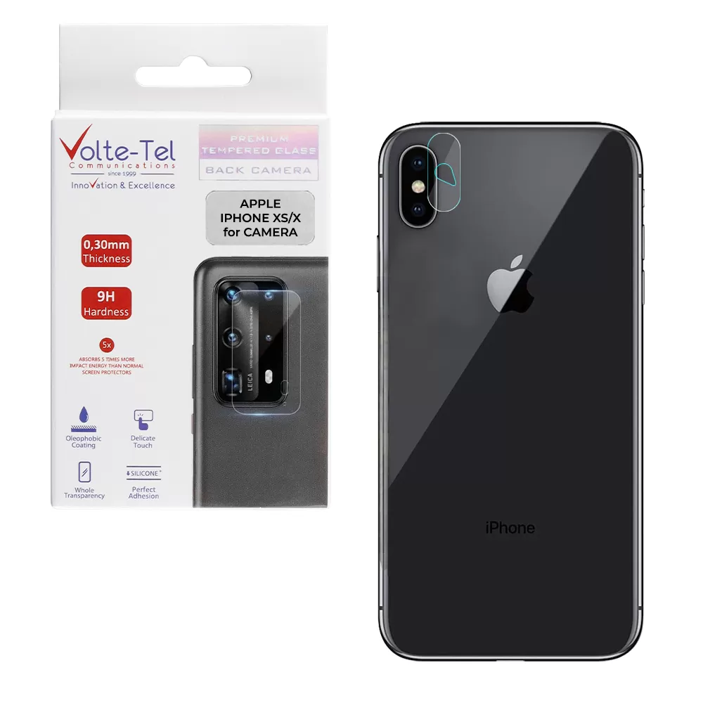 matshop.gr - VOLTE-TEL TEMPERED GLASS IPHONE XS/X 5.8" 9H 0.30mm FOR CAMERA