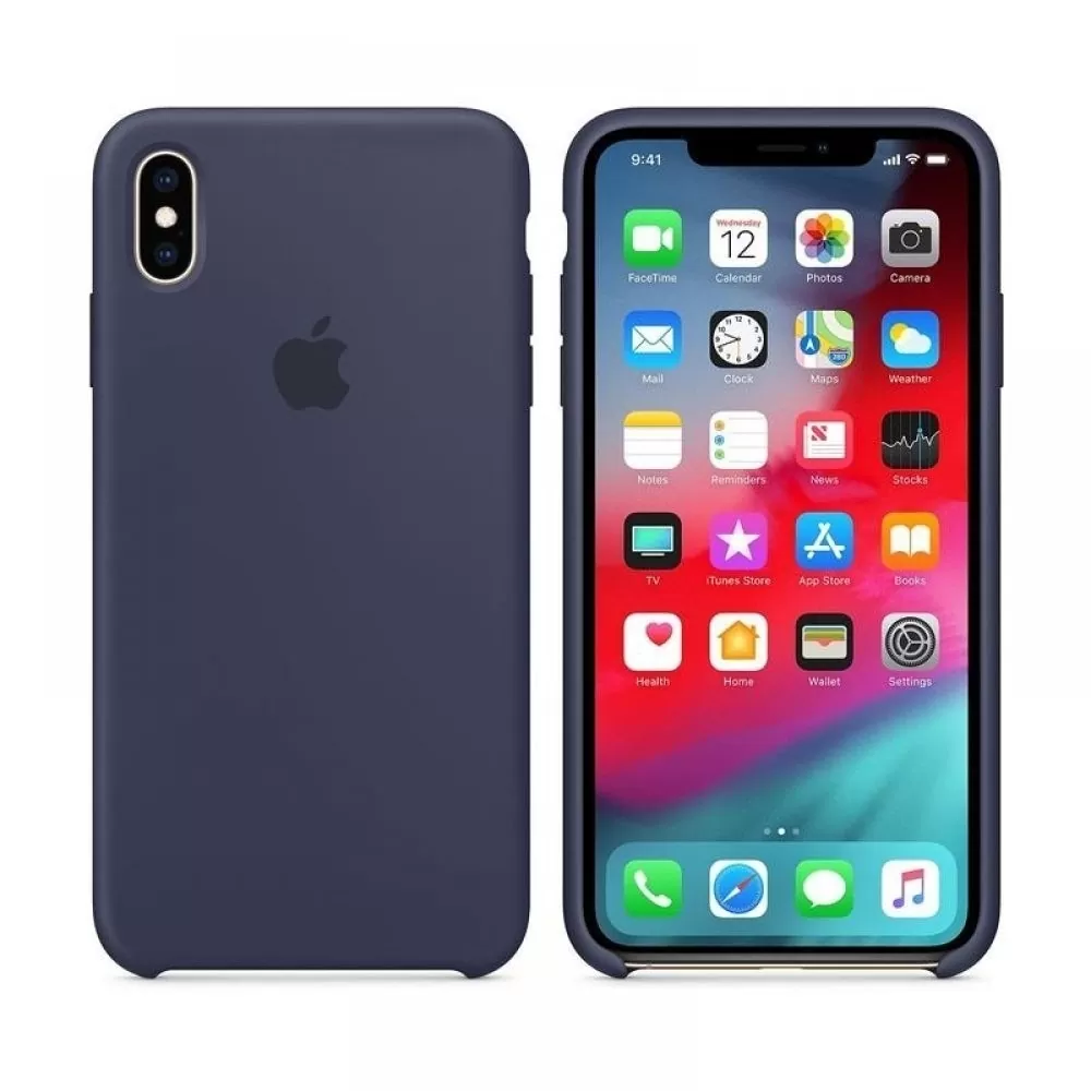 matshop.gr - ΘΗΚΗ IPHONE XS MAX MRWG2ZM/A SILICONE COVER MIDNIGHT BLUE PACKING OR