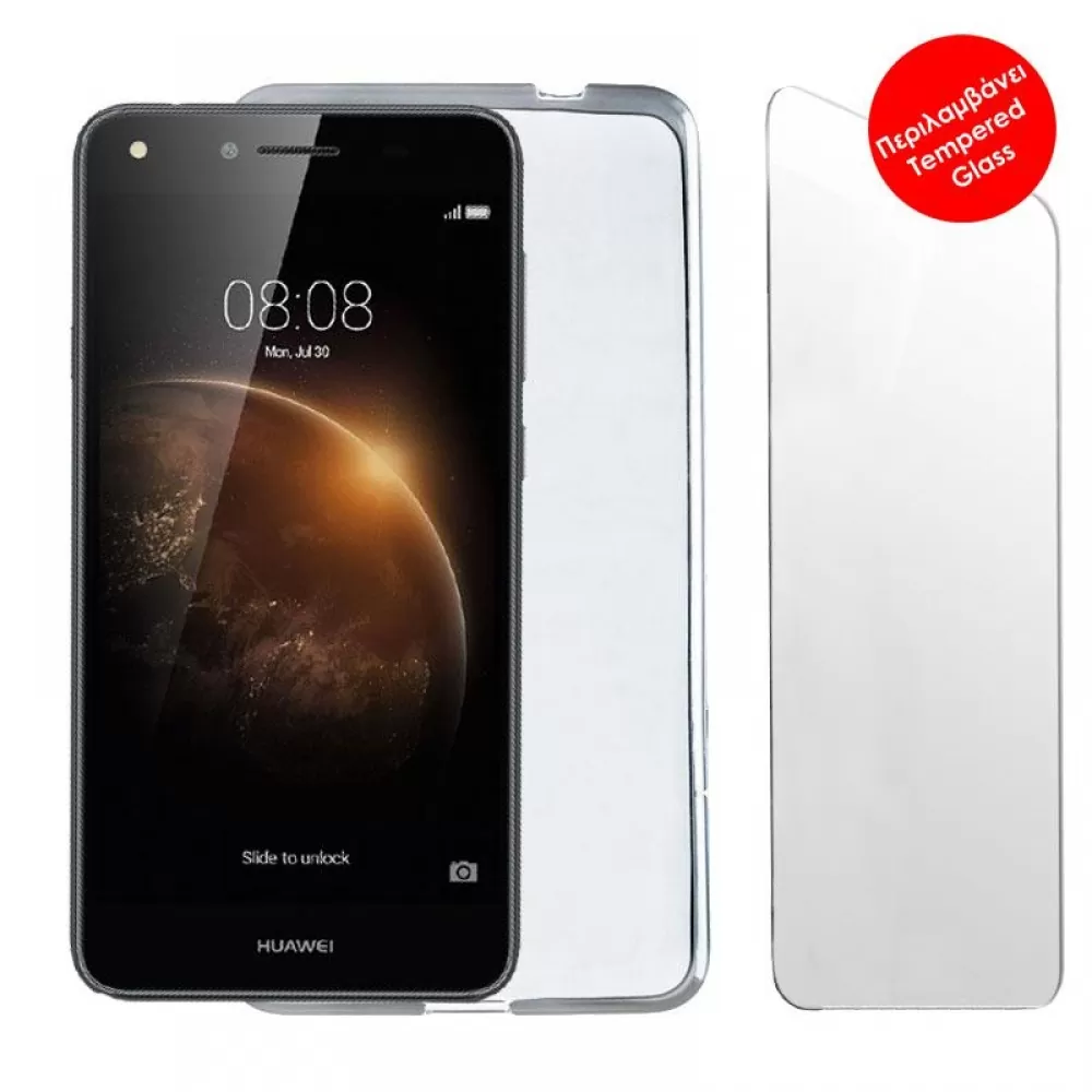 matshop.gr - VOLTE-TEL COMBO HUAWEI Y6 II 5.5" TEMPERED 0.30 + ΘΗΚΗ SLIMCOLOR WHITE