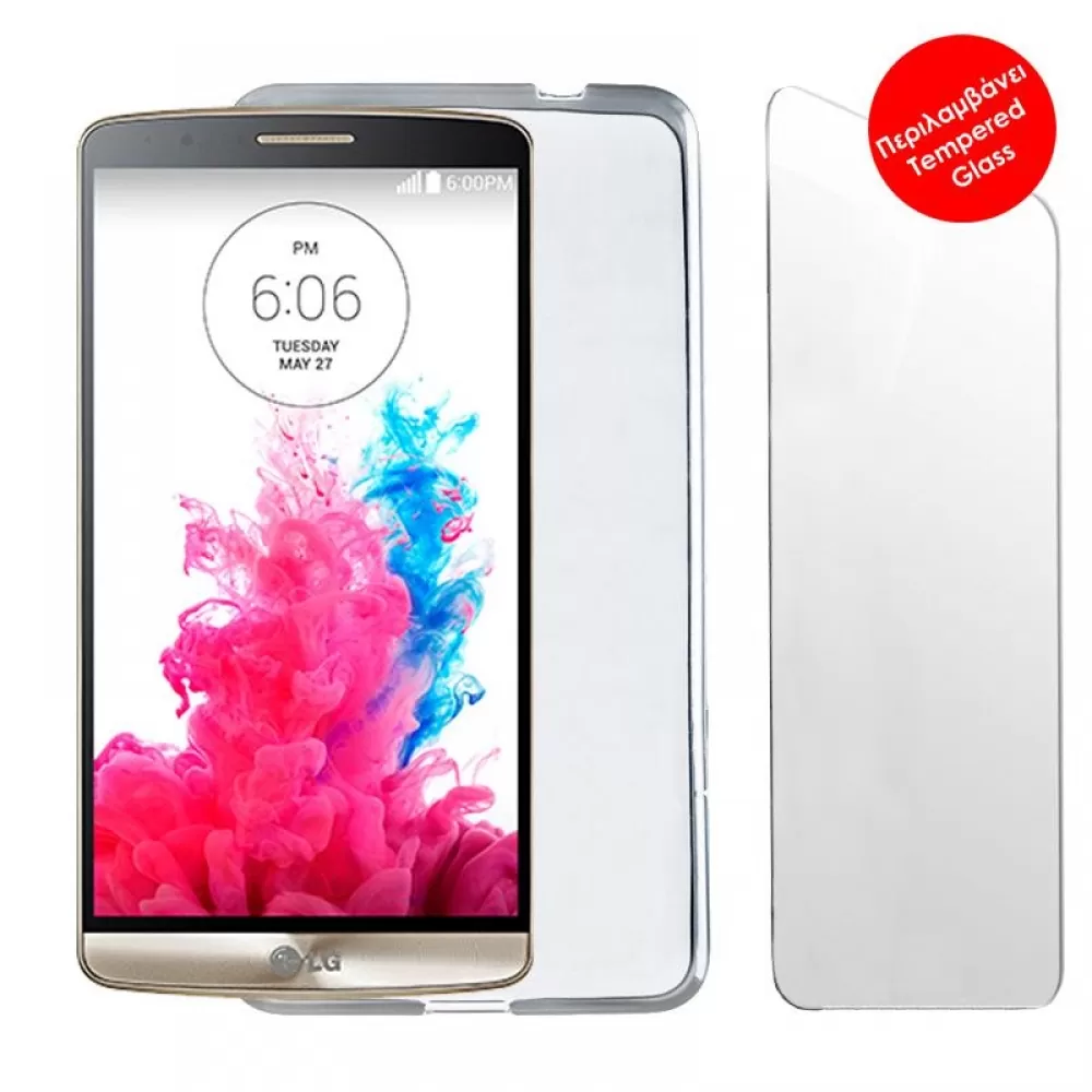 matshop.gr - VOLTE-TEL COMBO LG G3S/G3 MINI D722 5.0" TEMPERED 0.30 + ΘΗΚΗ SLIMCOLOR WHITE
