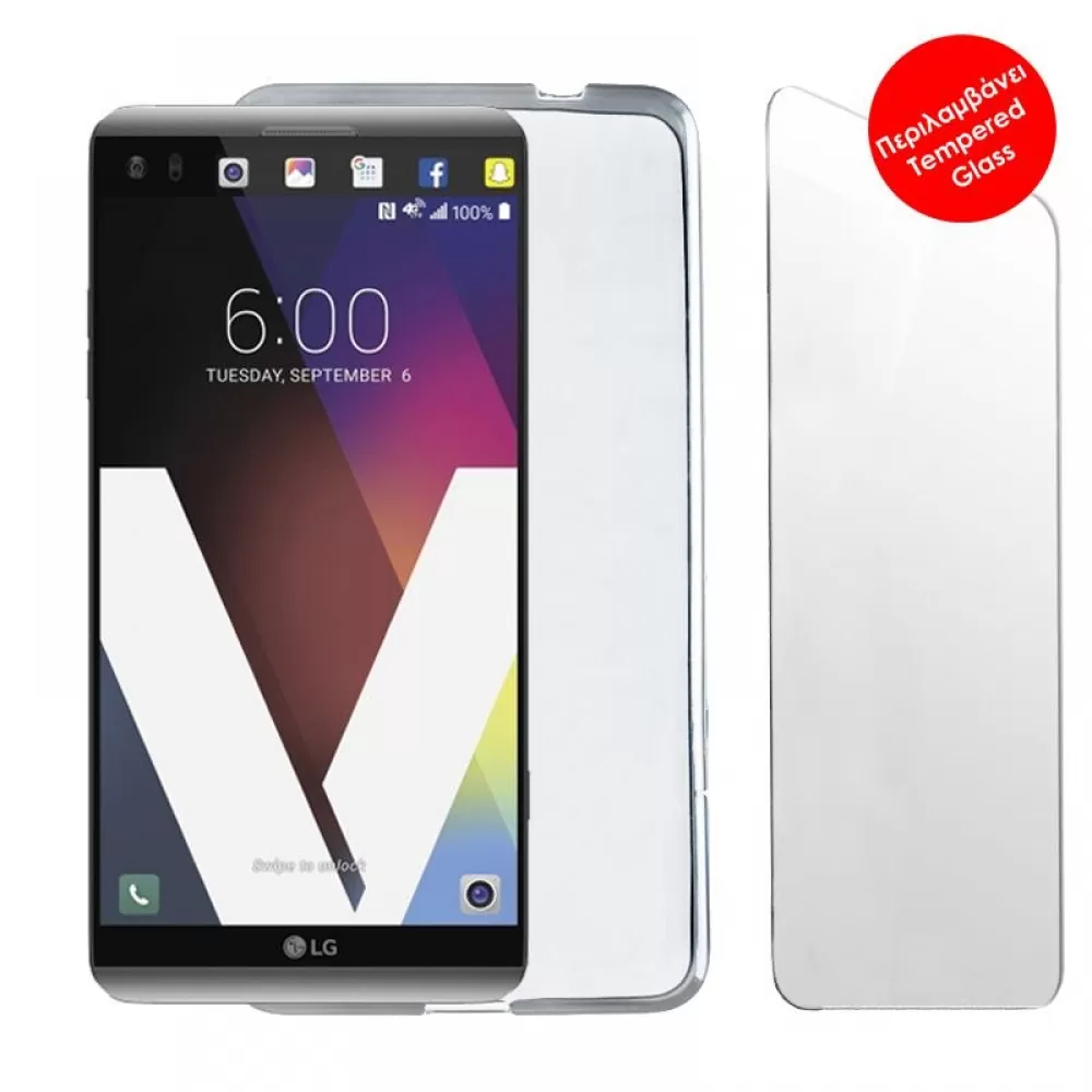 matshop.gr - VOLTE-TEL COMBO LG V20 5.7" TEMPERED 0.30 + ΘΗΚΗ SLIMCOLOR WHITE
