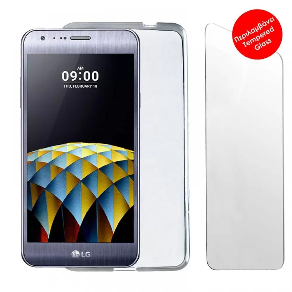 matshop.gr - VOLTE-TEL COMBO LG X CAM K580 5.2" TEMPERED 0.30 + ΘΗΚΗ SLIMCOLOR WHITE