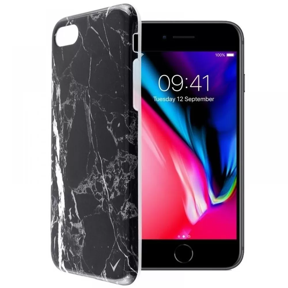 matshop.gr - VOLTE-TEL ΘΗΚΗ IPHONE SE 2022/IPHONE SE 2020/IPHONE 8/7 4.7" MARBLE TPU BLACK 01