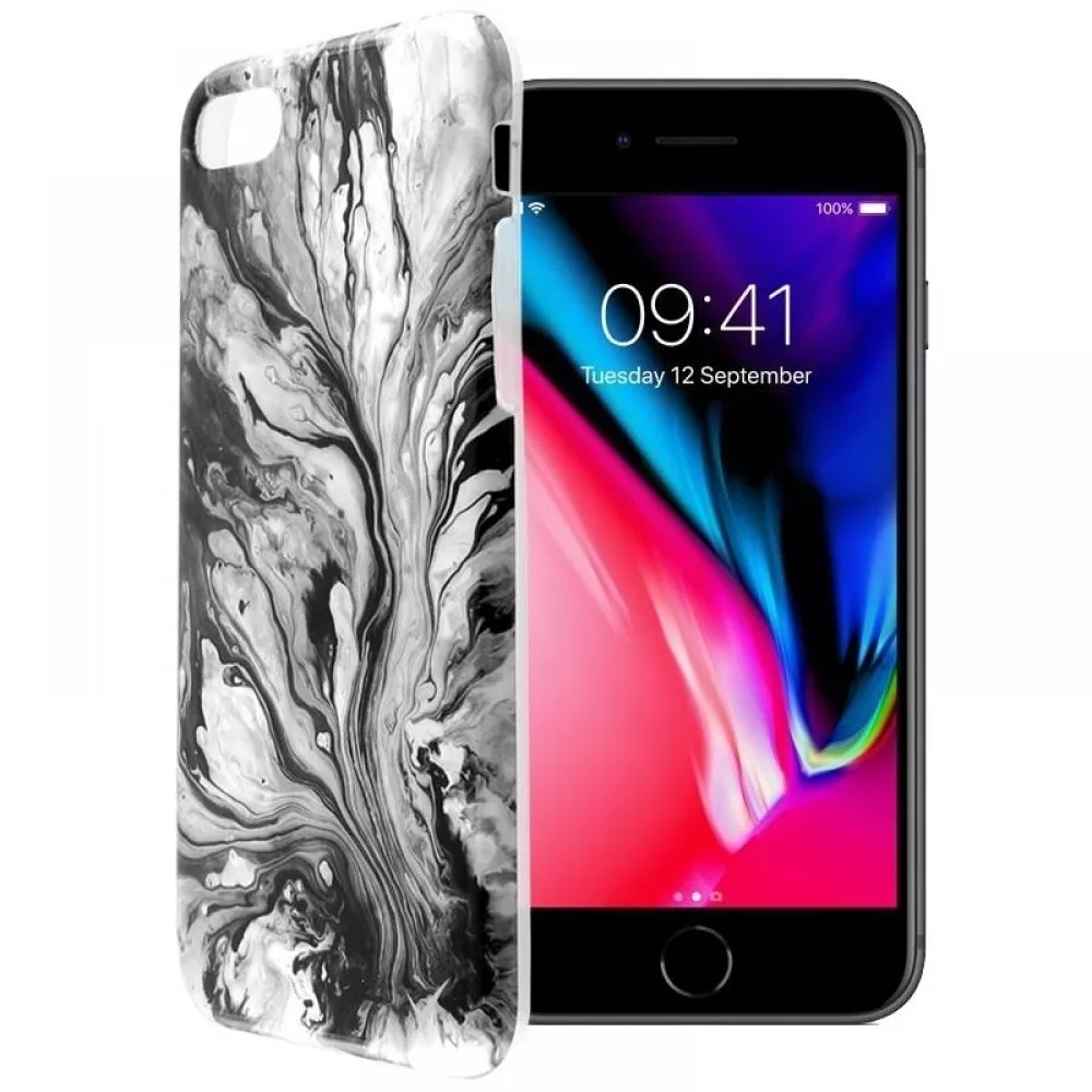 matshop.gr - VOLTE-TEL ΘΗΚΗ IPHONE SE 2022/IPHONE SE 2020/IPHONE 8/7 4.7" MARBLE TPU GREY 02