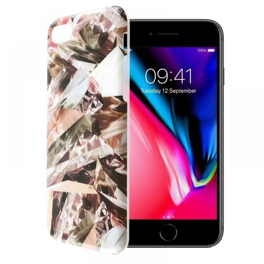 matshop.gr - VOLTE-TEL ΘΗΚΗ IPHONE SE 2022/IPHONE SE 2020/IPHONE 8/7 4.7" MARBLE TPU BROWN 06