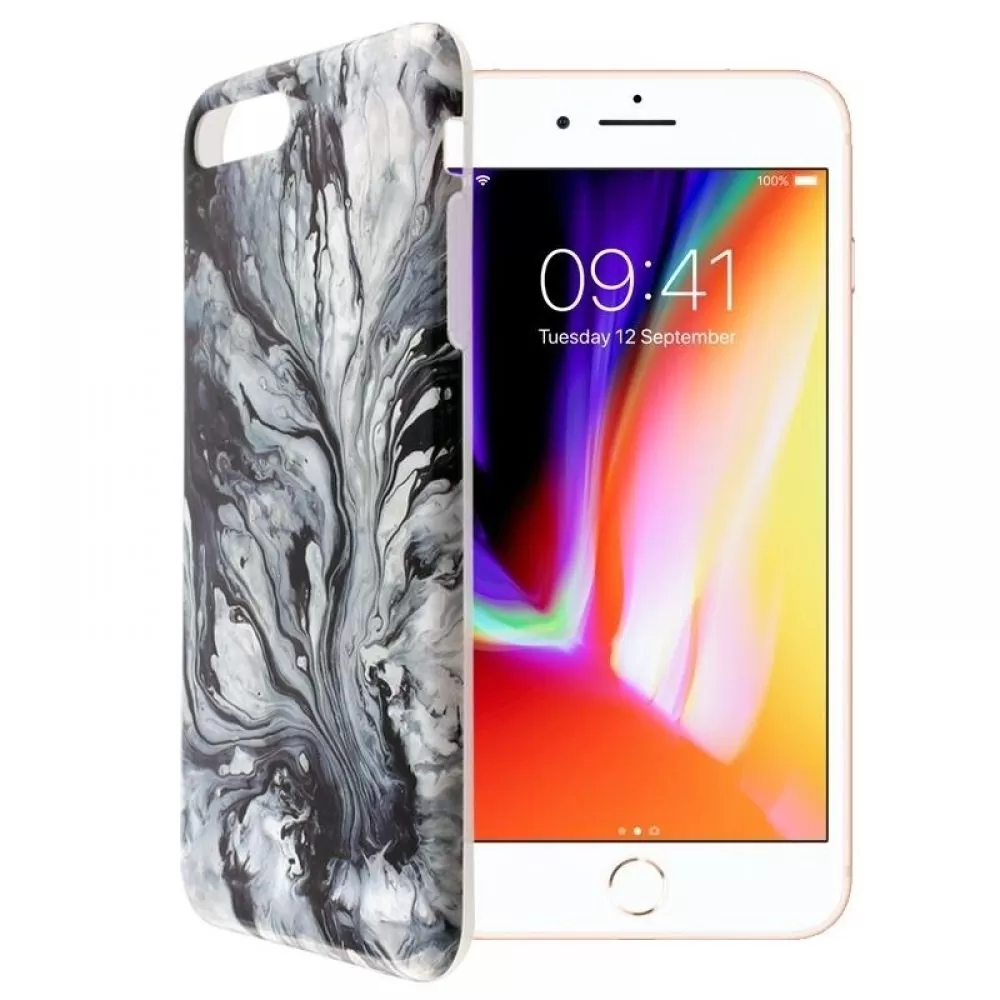 matshop.gr - VOLTE-TEL ΘΗΚΗ IPHONE 8 PLUS/7 PLUS 5.5" MARBLE TPU GREY 02