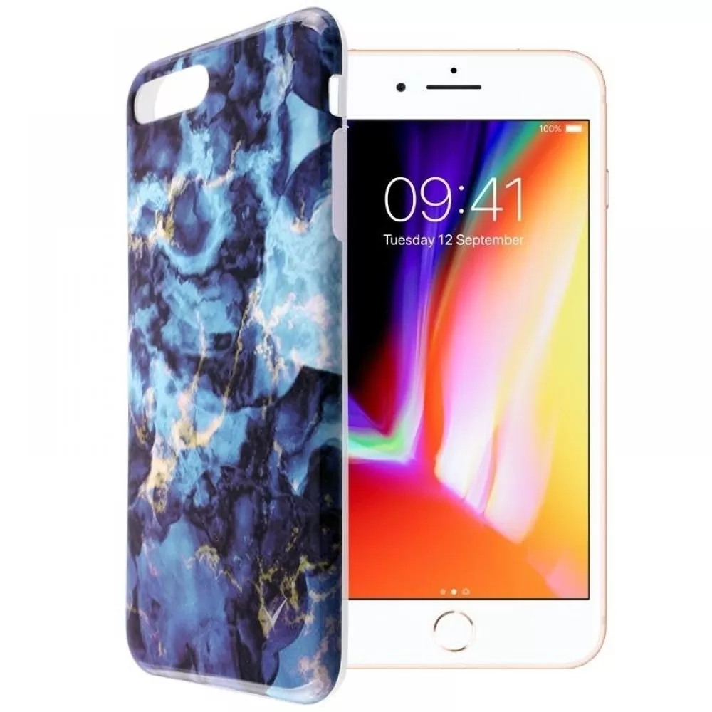 matshop.gr - VOLTE-TEL ΘΗΚΗ IPHONE 8 PLUS/7 PLUS 5.5" MARBLE TPU BLUE 05