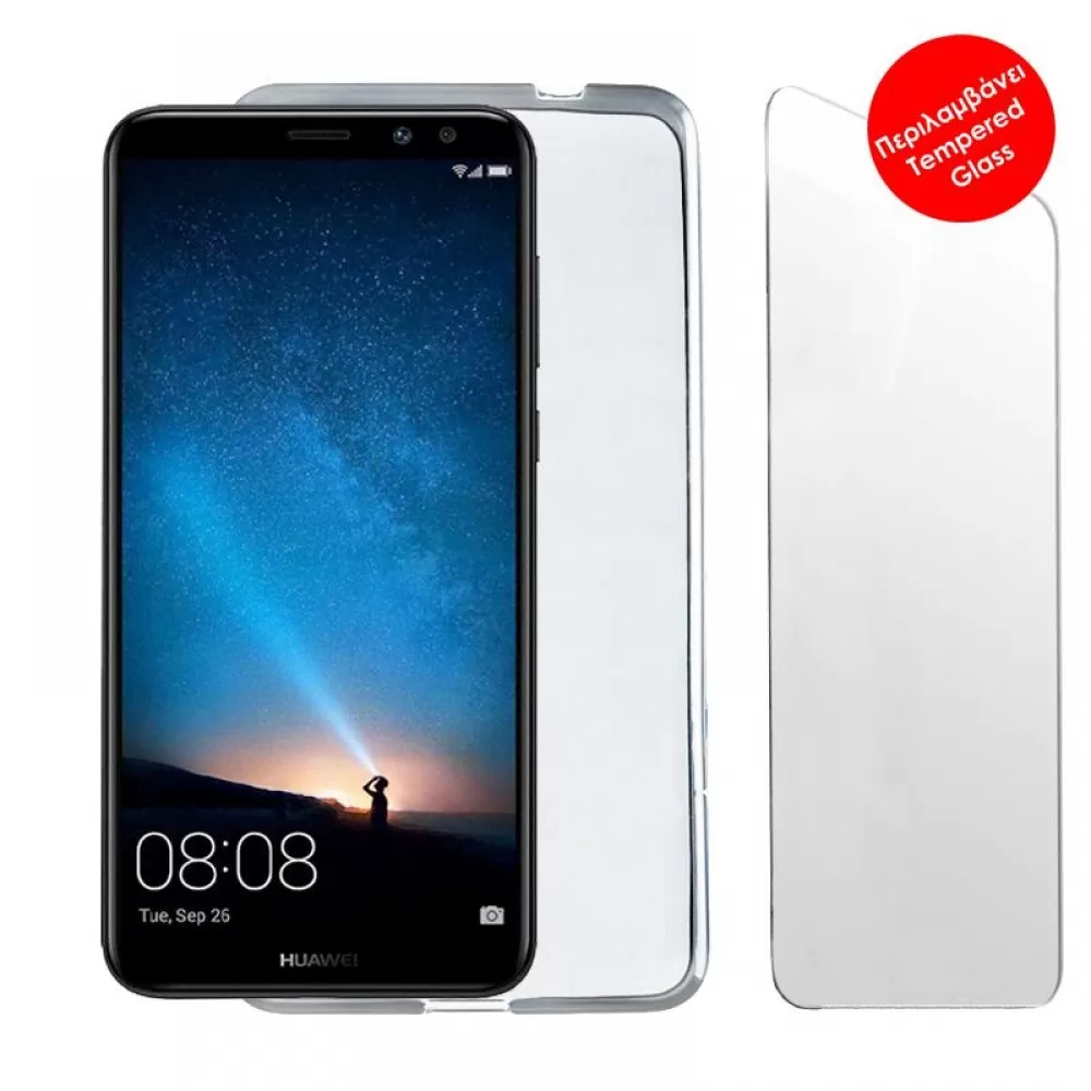 matshop.gr - VOLTE-TEL COMBO HUAWEI MATE 10 5.9" TEMPERED 0.30 + ΘΗΚΗ SLIMCOLOR WHITE