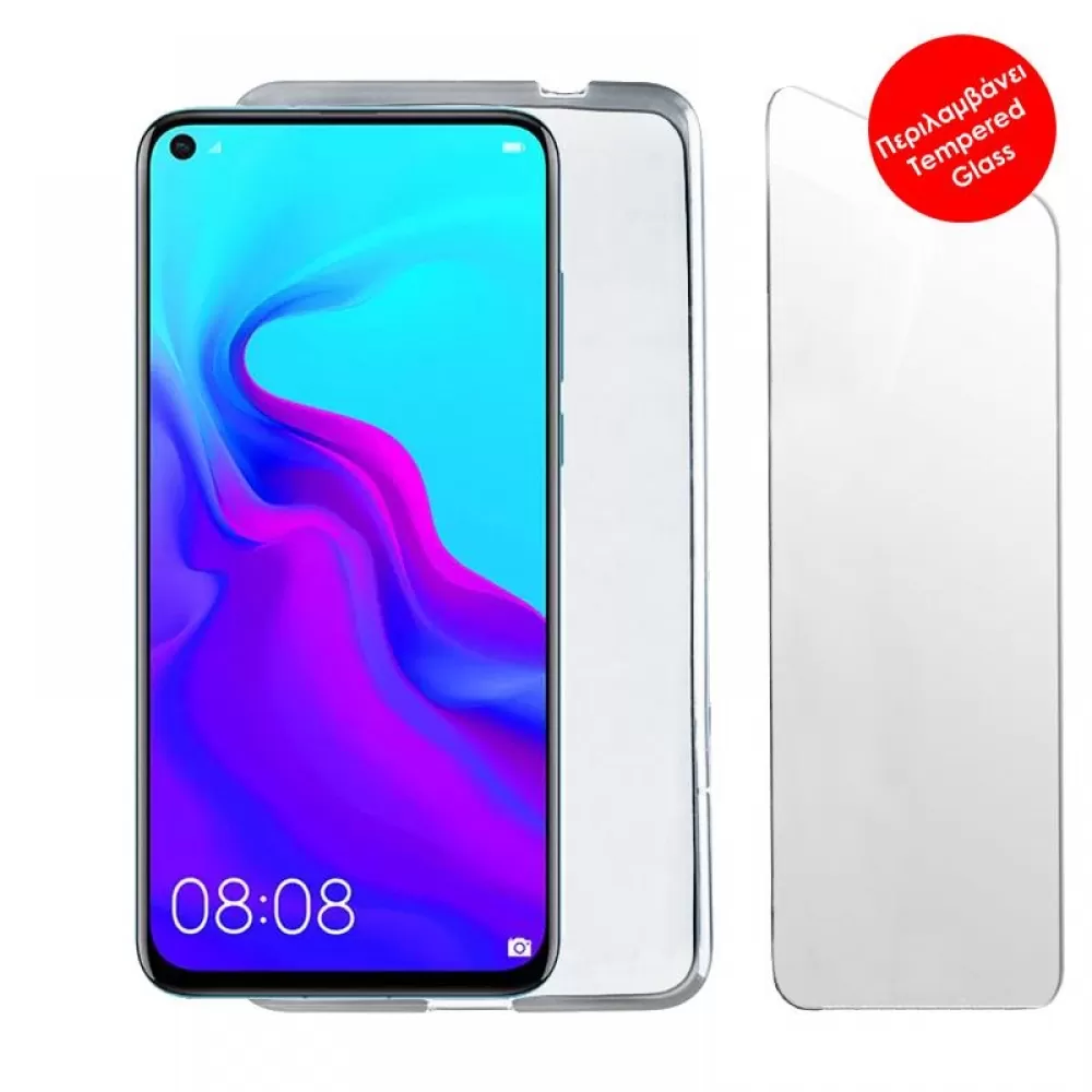 matshop.gr - VOLTE-TEL COMBO HUAWEI NOVA 4 6.4" TEMPERED 0.30 + ΘΗΚΗ SLIMCOLOR AIR WHITE