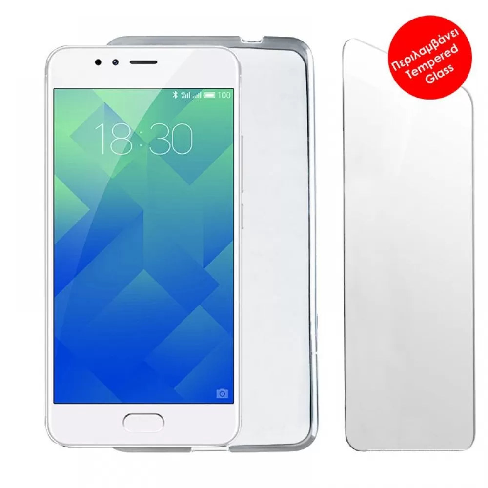 matshop.gr - VOLTE-TEL COMBO MEIZU M5S 5.2" TEMPERED 0.30 + ΘΗΚΗ SLIMCOLOR AIR WHITE
