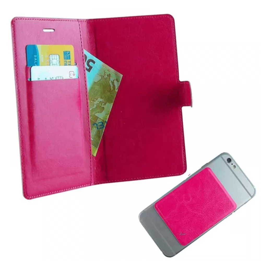 matshop.gr - VOLTE-TEL ΘΗΚΗ UNIVERSAL 5.7"-6.3" LEATHER BOOK 3M MAGNET PINK