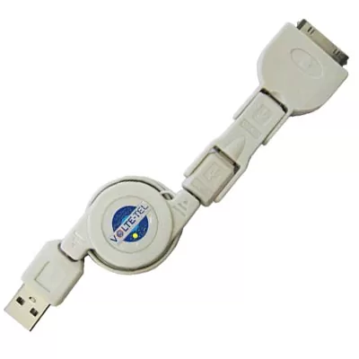 matshop.gr - VOLTE-TEL USB 3in1 ΦΟΡΤΙΣΤΗΣ-DATA ΦΟΡΤΙΣΤΗΣ-DATA Mini  USB + Micro USB + IPHONE 30-PIN VCD-03 WHITE