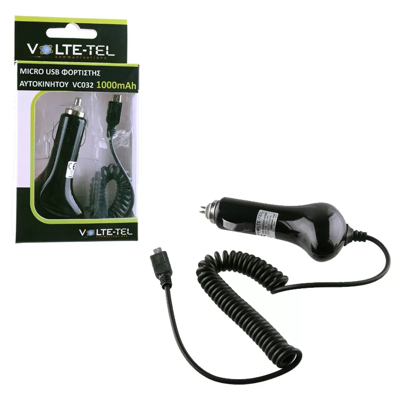 matshop.gr - VOLTE-TEL MICRO USB ΦΟΡΤΙΣΤΗΣ ΑΥΤΟΚΙΝΗΤΟΥ VC032 1000mA