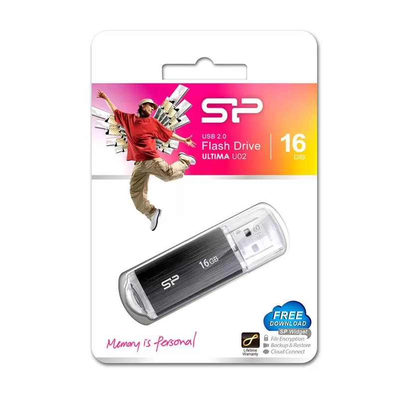matshop.gr - SILICON POWER USB FLASH DRIVE 16GB USB 2.0 ULTIMA U02 SP016GBUF2U02V1K BLACK